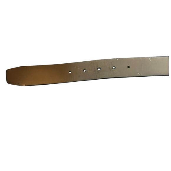 Neiman Marcus Black Leather Belt silver tone buckle Size 36